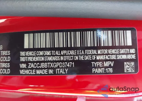 2016 Jeep Renegade Latitude from USA, damaged, VIN ZACCJBBTXGPD37471